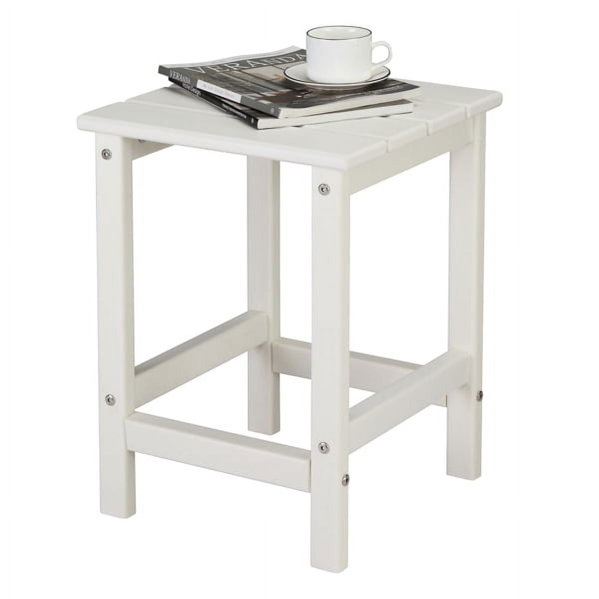 36*36*47cm Single Layer Square HDPE Side Table, Durable, Versatile for Home & Office, White