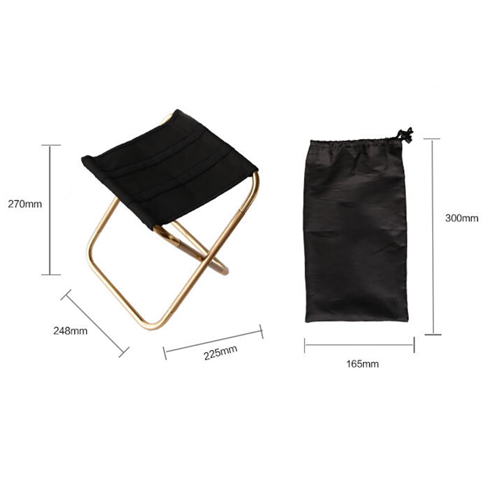 KAJNBN 1Pcs Golden Metal Folding Stool for Outdoor Camping and Picnics