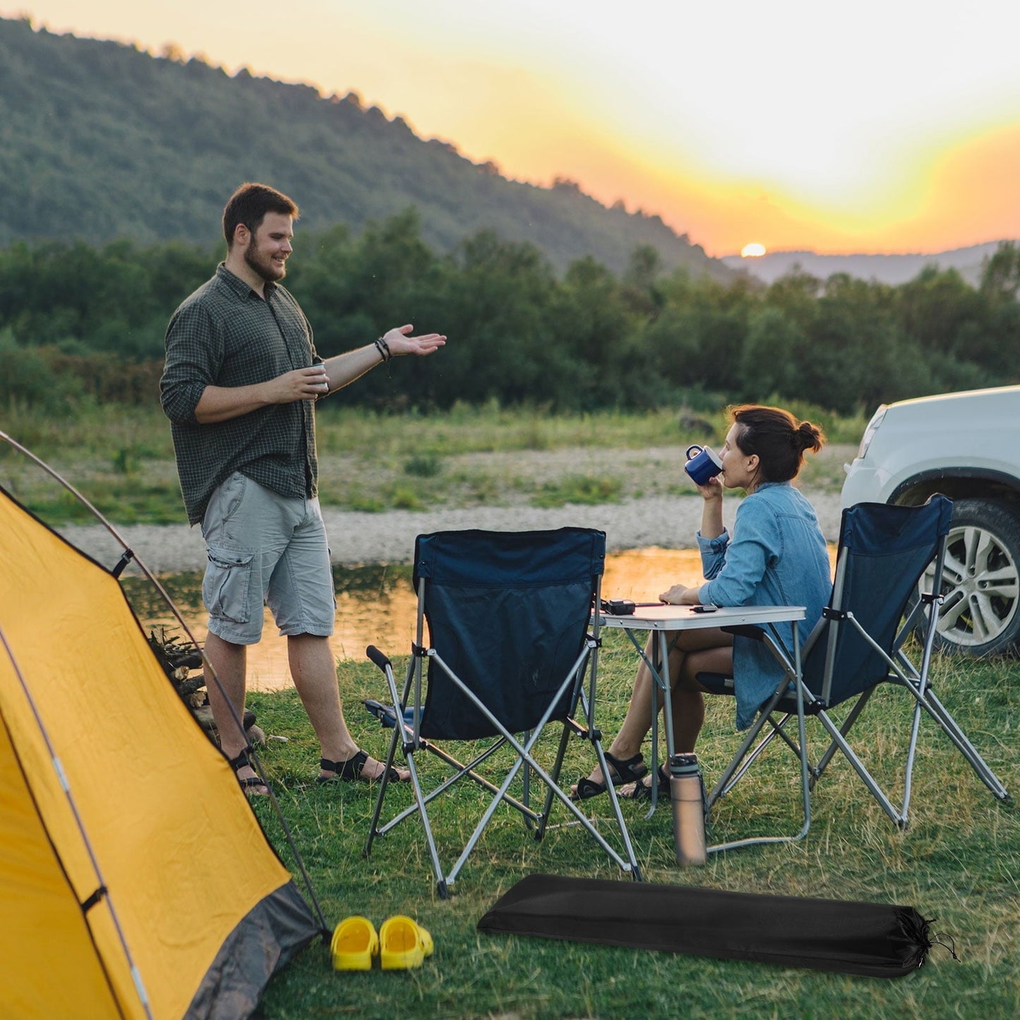 3 pcs Camp Chair Replacement Bag 24" x 8" Nylon Carrying Bag  Outdoors Folding Chair Cover Tripod Case Bag Black