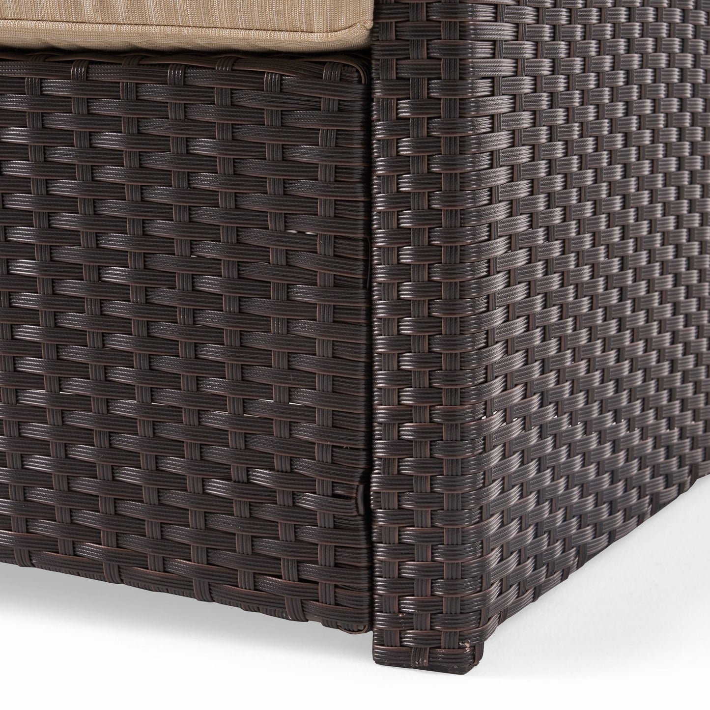 BARONAGE Outdoor Rope and Steel Club Chairs, MARTA 3 SEATER Brown