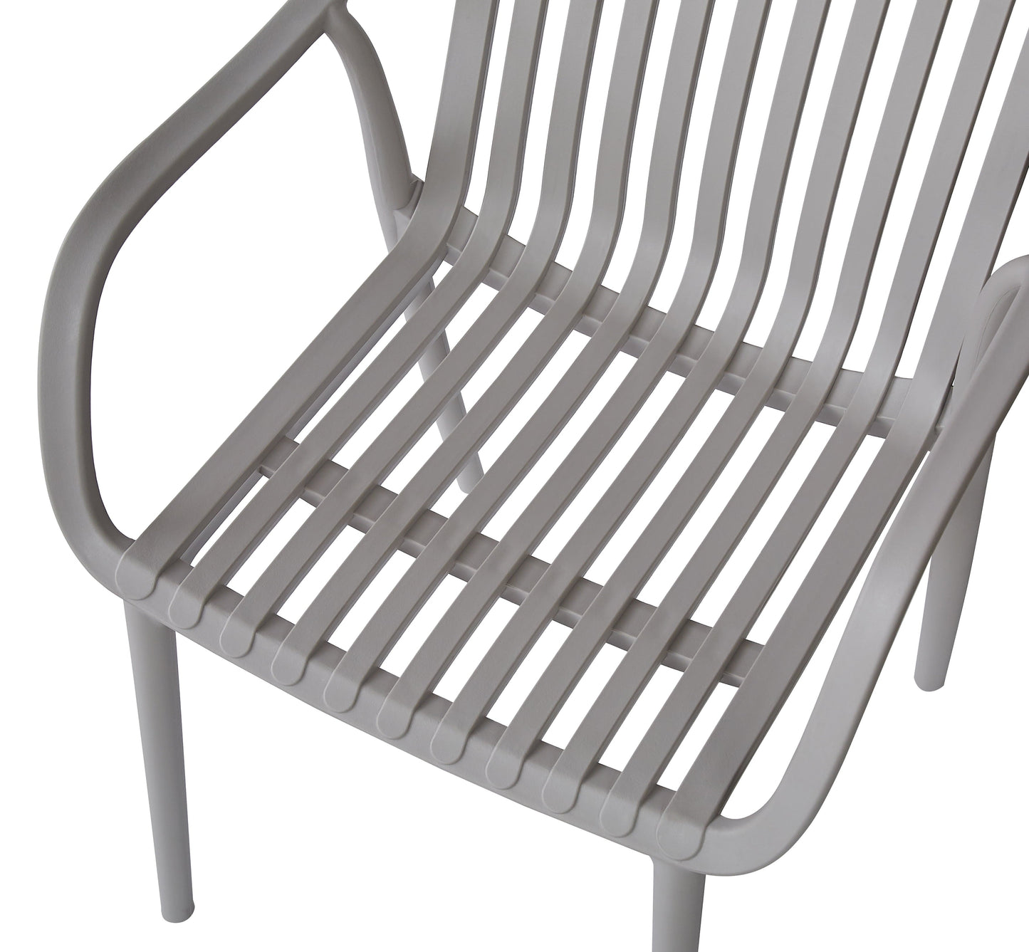 XDECO Stackable Dining Chairs Set, Breathable Modern Indoor/Outdoor Chair with Armrests & Backrest for Patios, Cafes,Home/Commercial Use, 250lbs Heavy Duty, Grey