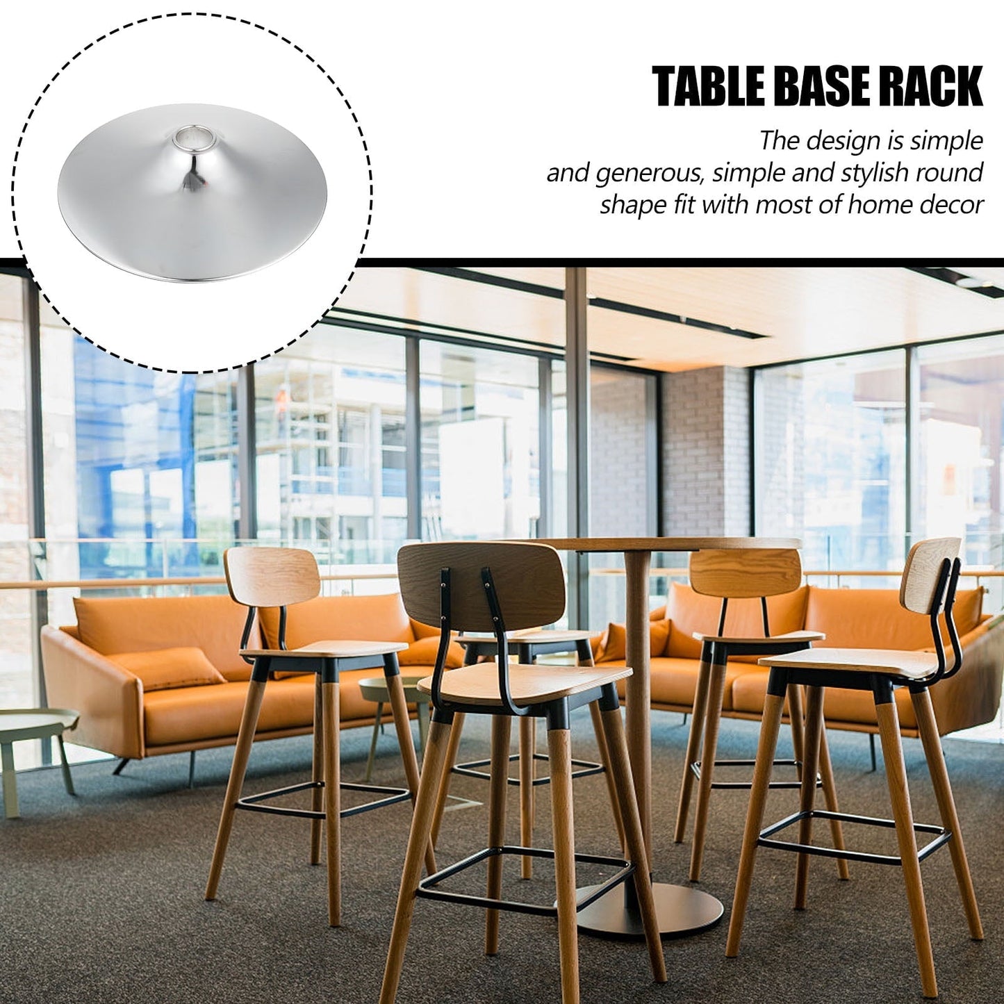 PAMINGONO 1Pcs Stool Round Base Replacement for Bar and Club Decor 38.30X38.30X8.00in