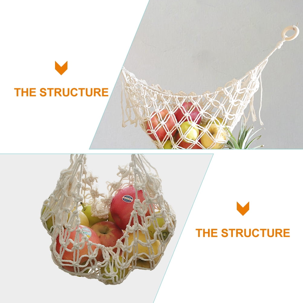 TABLZONE Fruit Net for Kitchen Cotton Rope Fresh Keeping for Living Room 1Set