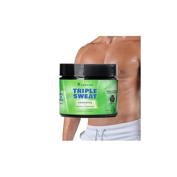 Kewlioo Triple Sweat Enhancing Cream for Workouts - Hot Arms, Belly, & Waist | Boosts Circulation Maximizes Pre-Workout Slimming Gel Men Women