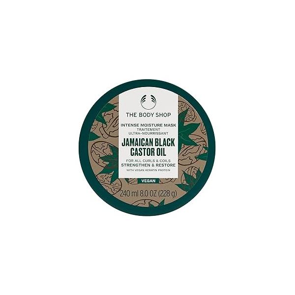The Body Shop Jamaican Black Castor Oil Hair Mask - Strengthen and Restore For Curls Coils Vegan 8 Oz