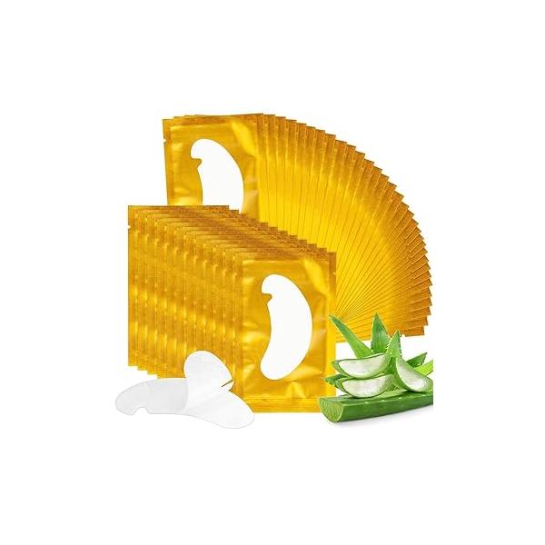 50 Pairs Hydrogel Eye Gel Pads - Lash Extensions Supplies Natural Eyes Patch Tech Makeup Artist Beauty Professionals Must Haves Under Patches Kit