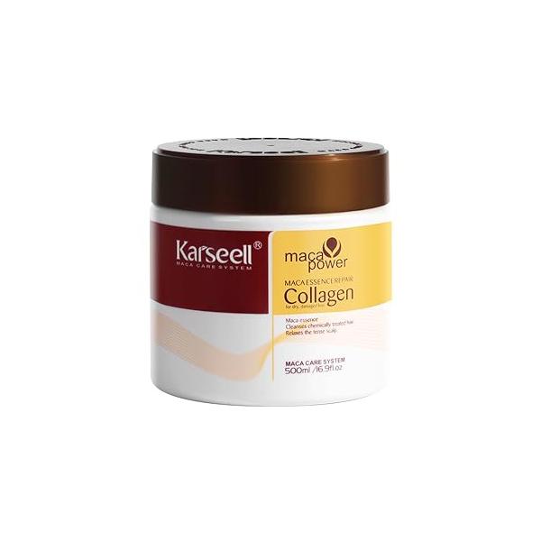 Karseell Collagen Hair Treatment Deep Repair Conditioning Argan Oil Mask Essence for Dry Damaged All Types 16.90 oz 500ml