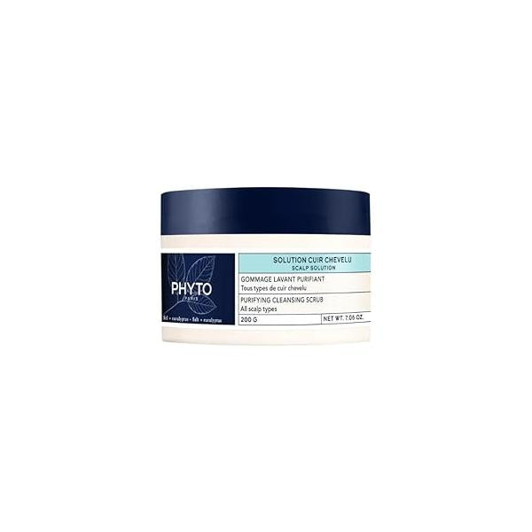 PHYTO SCALP SOLUTIONS Purifying Cleansing Scrub - Exfoliating Sea Salt & Eucalyptus Scalp Detox Silicone Sulfate-Free Refreshes Balances Oily 7.05 oz