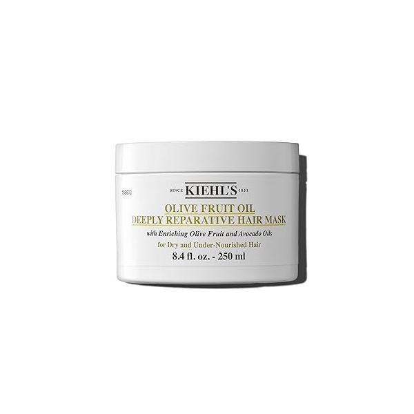Kiehl's Olive Fruit Oil Deeply Reparative Hair Mask, Moisturizing Treatment for Dry & Damaged Hair, Restores Shine, with Avocado Lemon - 8.4 fl oz