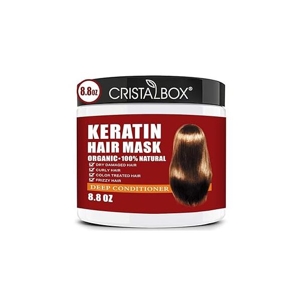 Keratin Hair Mask,Keratin Treatment 250g Mask for Dry Damaged Hair,Hair Deep Repair Damage Root,Natural Conditioner Hydrating Masque