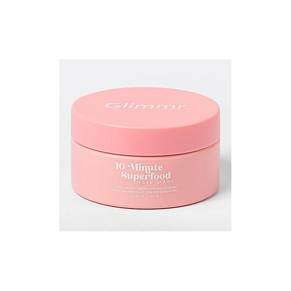 Glimmr 10-Minute Hair Mask for Damaged - Deep Conditioner with Bonding Protein, Castor Oil & Superfood Extracts Restores Shine, Reduces Breakage, Softens, Strengthens Adds Fullness