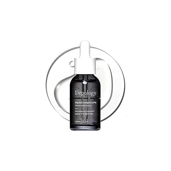 Depology Peptide Complex 10% Wrinkle Defense | Argireline™ Serum Hydrating Face Targets Dynamic Wrinkles Vitamin C & Hyaluronic Acid 1.01 fl oz