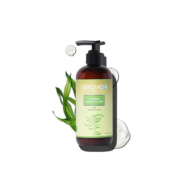 Aleavia Unscented Prebiotic Body Lotion - Fragrance-Free, All-Natural Moisturizing Sulfate-Free for Sensitive Skin 12 Oz