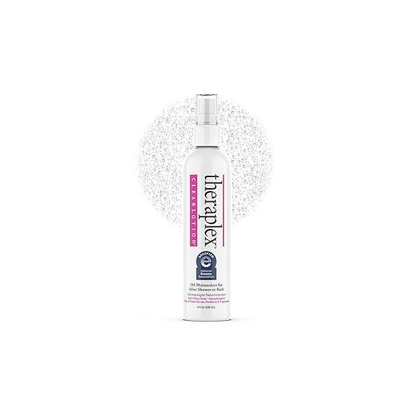 Theraplex Clear Lotion Spray (8 oz) - Natural Jojoba Oil, No Parabens or Preservatives, Noncomedogenic and Hypoallergenic, Dermatologist recommended National Eczema Association Seal of Acceptance