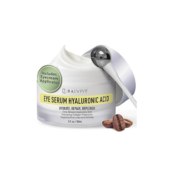 Eye Cream Treatment with Retinol, Caffeine & Multi-Peptides for Dark Circles, Puffiness, Wrinkles Fine Lines - Hydrating Revitalizing Under-Eye Serum Women Men, 30ml