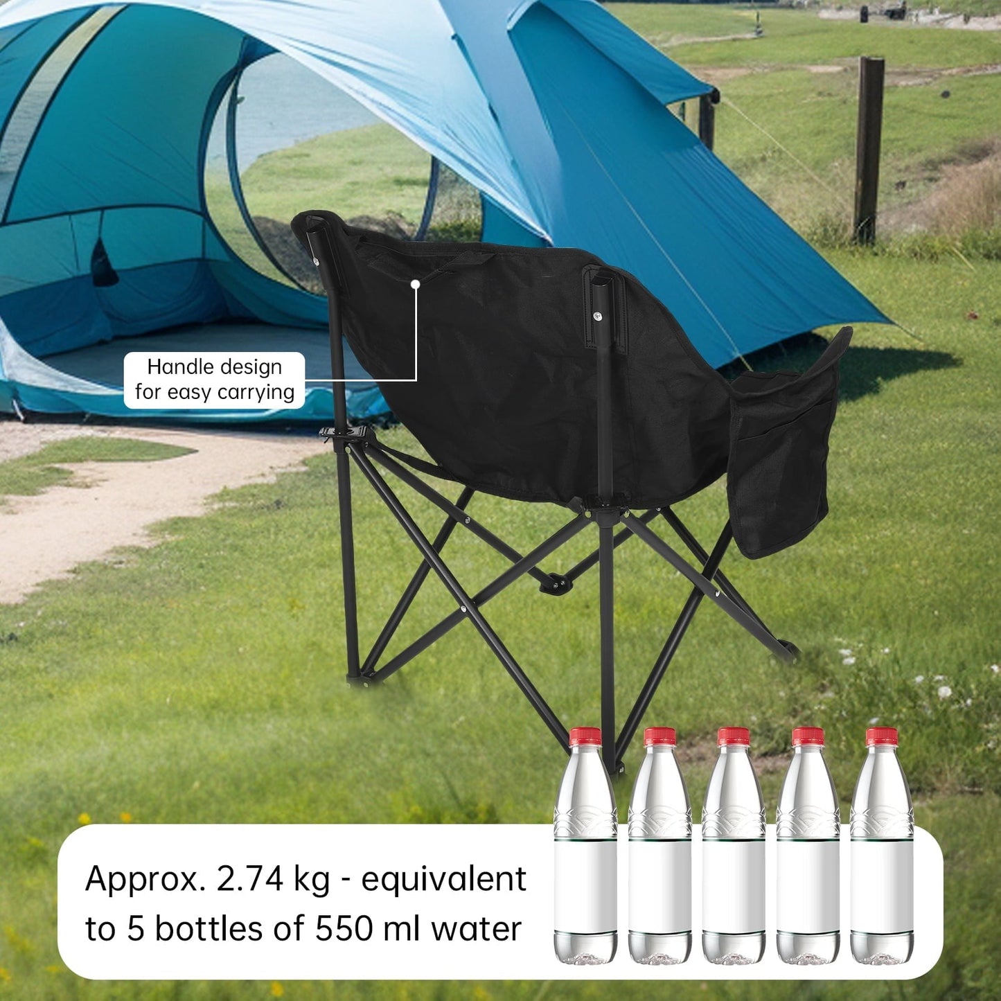 Folding Director Chair Space Recliner Chair Portable Backrest Chair Premium Outdoor Folding Moon Chair For Camping Backpacking Lightweight Portable Camping Chair With Storage Bag