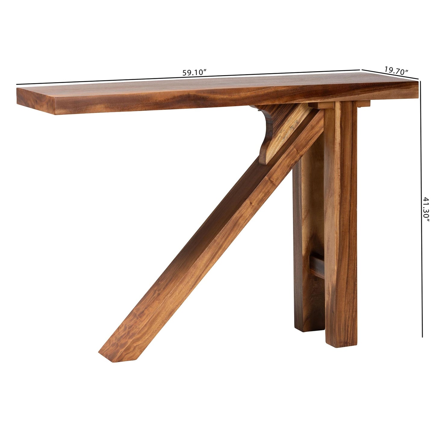 bali & pari Luli Rustic Bar Table, Bar Height, Natural Brown