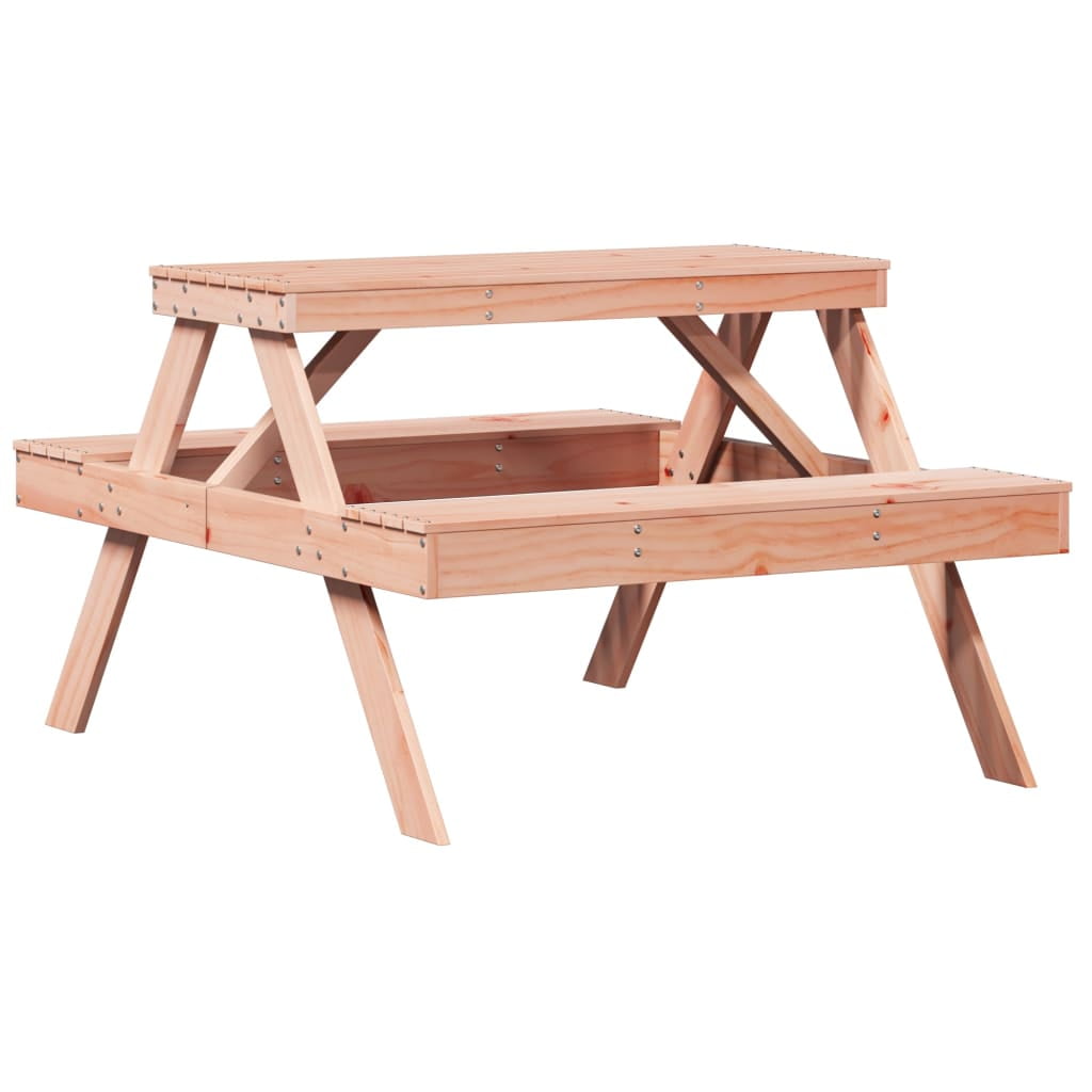 vidaXL Picnic Table Natural Wood Solid Douglas Fir Wood Medium Durable