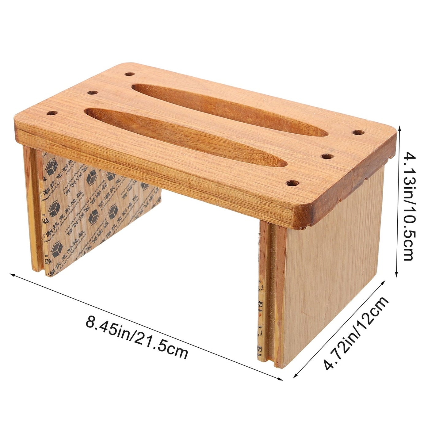 FRCOLOR Khaki Small Wood Stool for Home Use Sturdy and Compact Practical Design 12.5 Inches