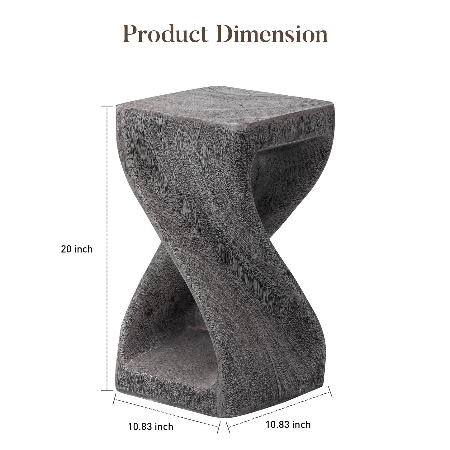 COSIEST Concrete Modern Side Table – 20 lbs End Table/Accent Table with Artistic Twist Design