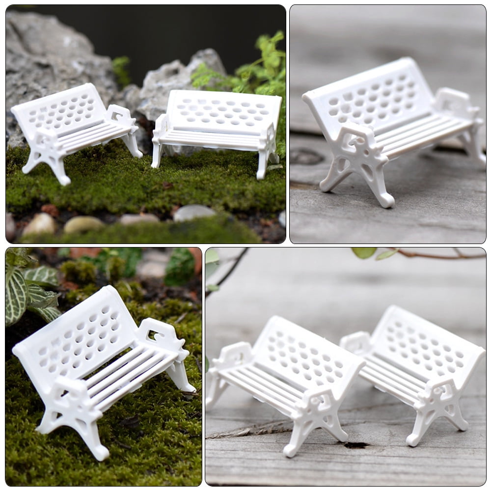 Tineasur Garden Bench Model Bench Models White ABS 16Set Ornament Decoration
