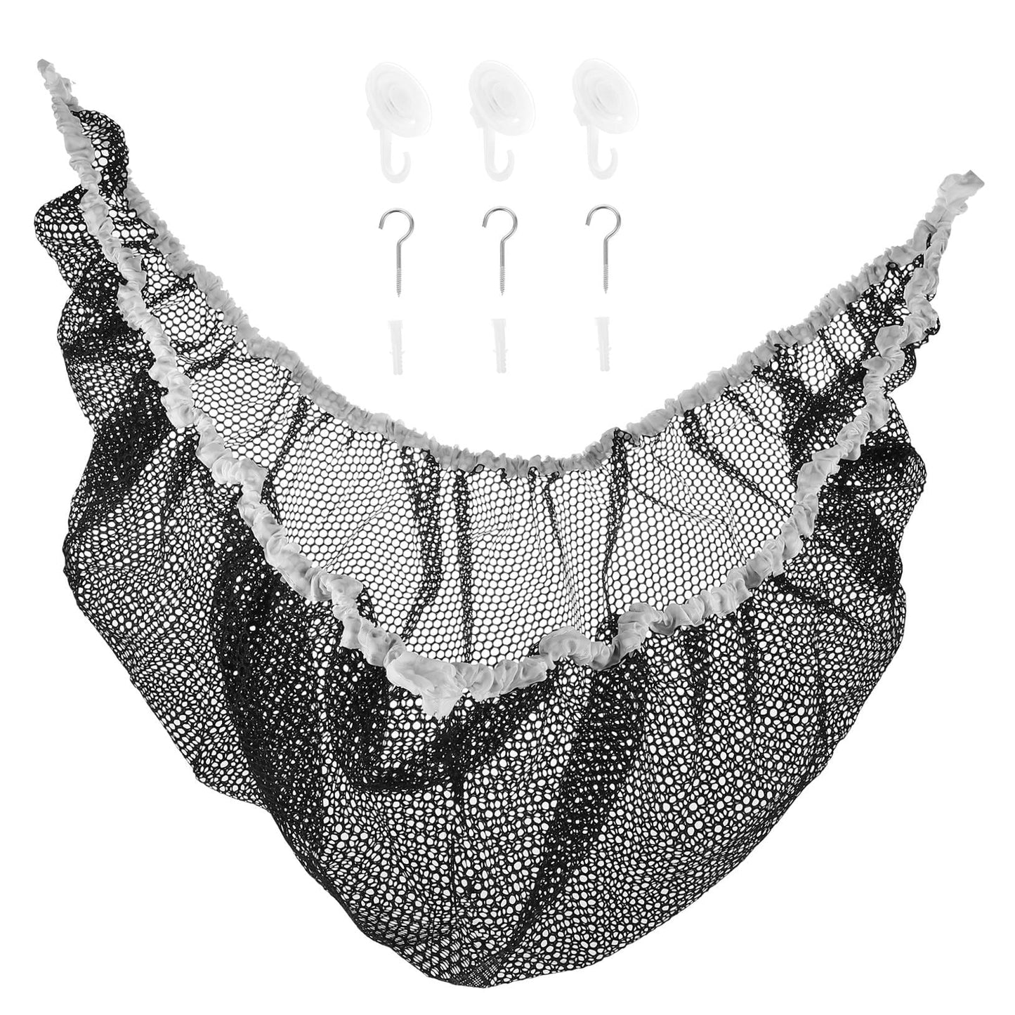 Baluue Bedside Hammock for Storage Toy Organizer Hammock Net Black 1Pack