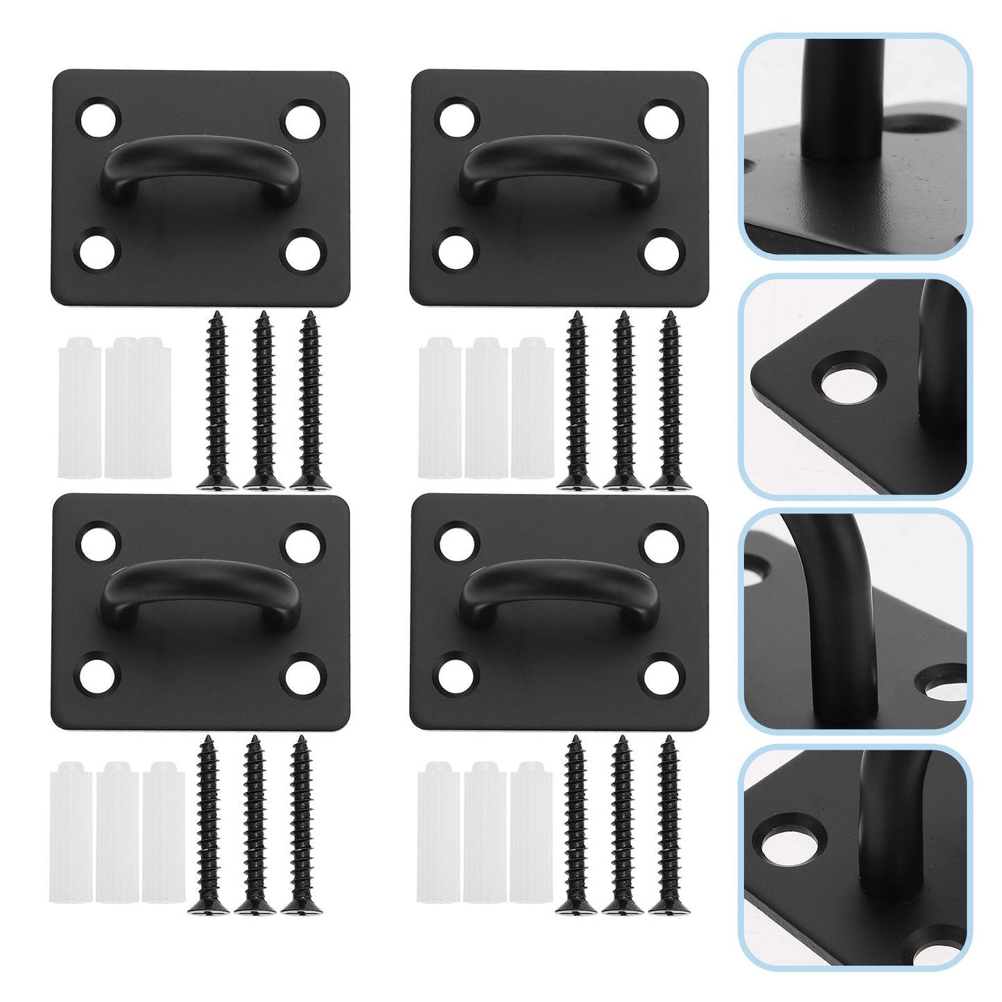 TEHAUX 1set Shaped Heavy Duty Hook Kit Hammock Hangers Includes Hooks Screws Expansion Plugs Easy To Install For Use
