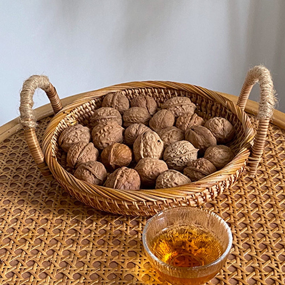 CTIRCHIU Kitchen Wicker Basket Serving Bread Basket Khaki 1Pcs for Home Use