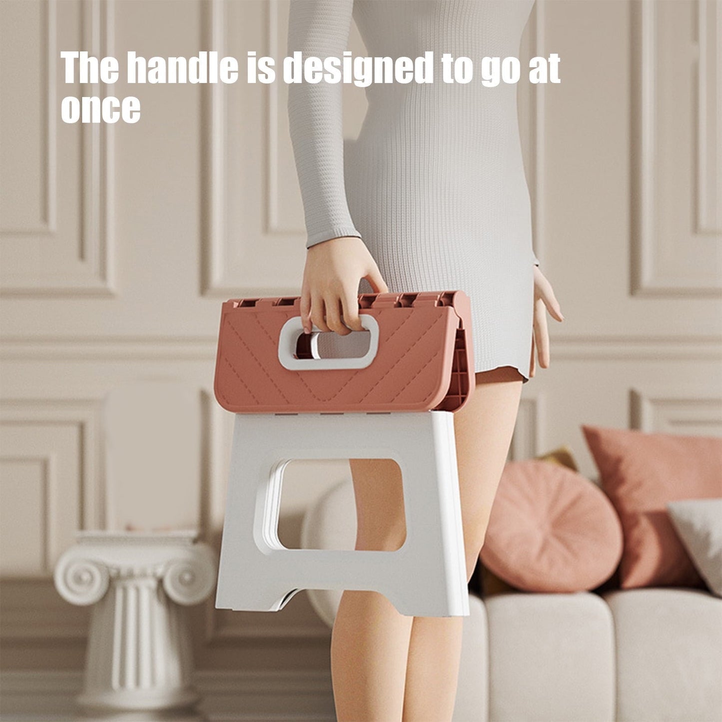 Kraoden Portable Folding Stool, Lightweight Plastic Chair for Outdoor Camping, Home Use, Easy Assembly & Storage, Sturdy, Comfortable Seating with Anti-Slip Base