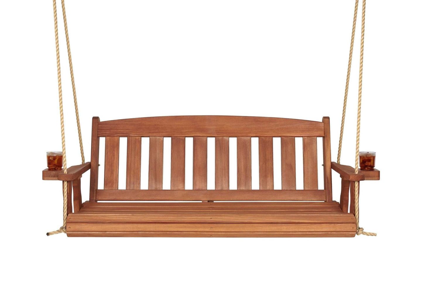 Amish Heavy Duty 800 Lb Mission Treated Porch Swing with Hanging Chains (5 Foot, Cedar Stain)