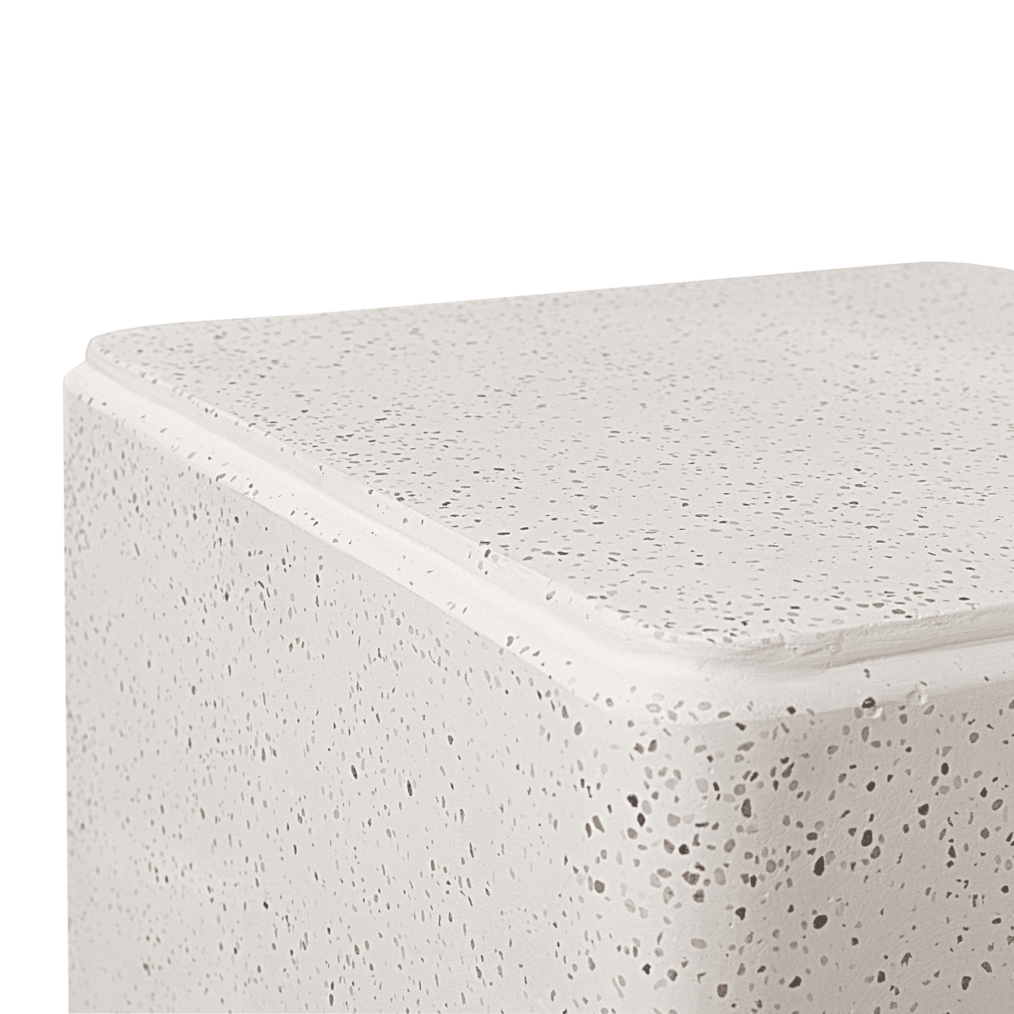 MOALCOFER Outdoor Side Table,Rectangle Concrete End Table with Spotted for Patio,White