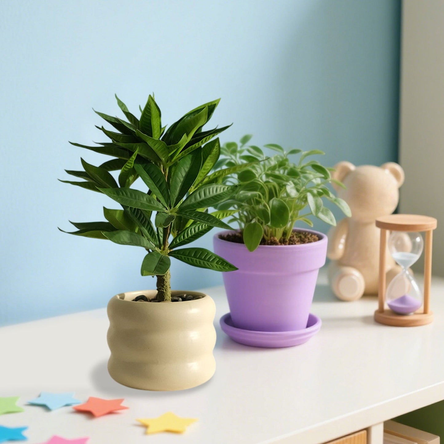 Wzzjkit Small Fake Plants Potted Artificial Plants Indoor for Shelf Desk Home Bathroom Living Room Coffee Table Decor, Outdoor Faux Plants