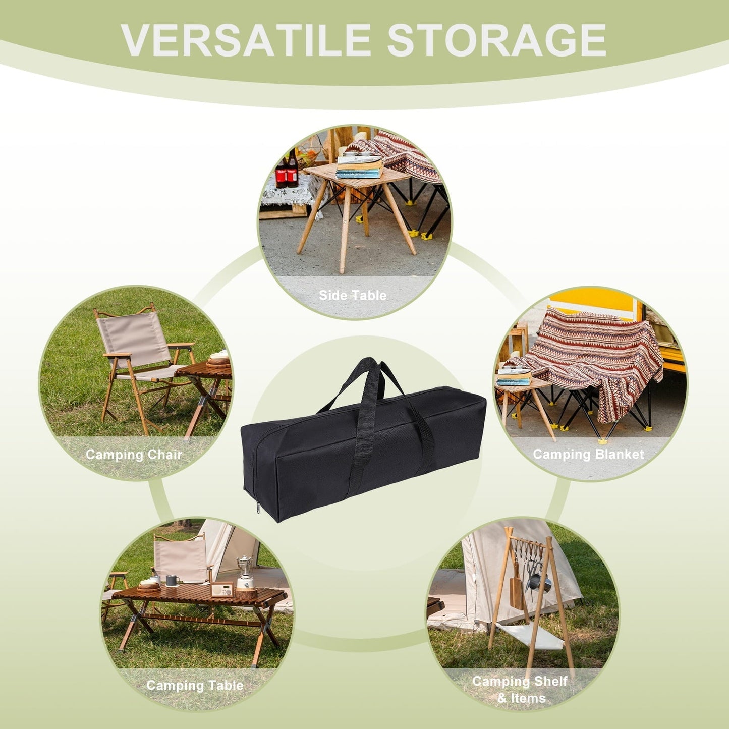 Uxcell Camp Chair Replacement Bag, Camping Folding Chair Bag with Handle Strap, 22 x 6 x 6 Inch for Outdoor (Black)