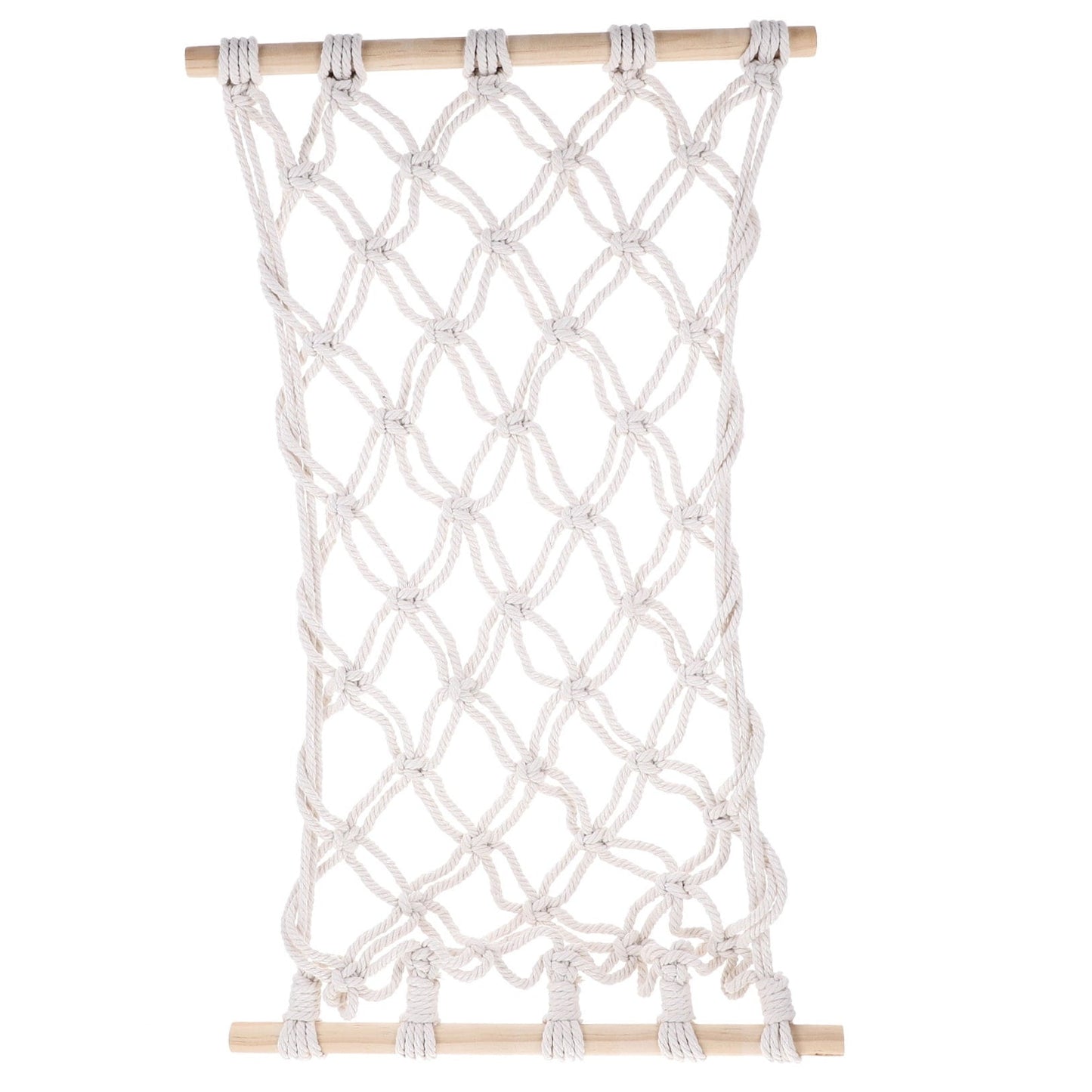 WEAVILUX 1Set Fruit Hammock for Garden and Kitchen Use with Cotton Rope and Wood Material