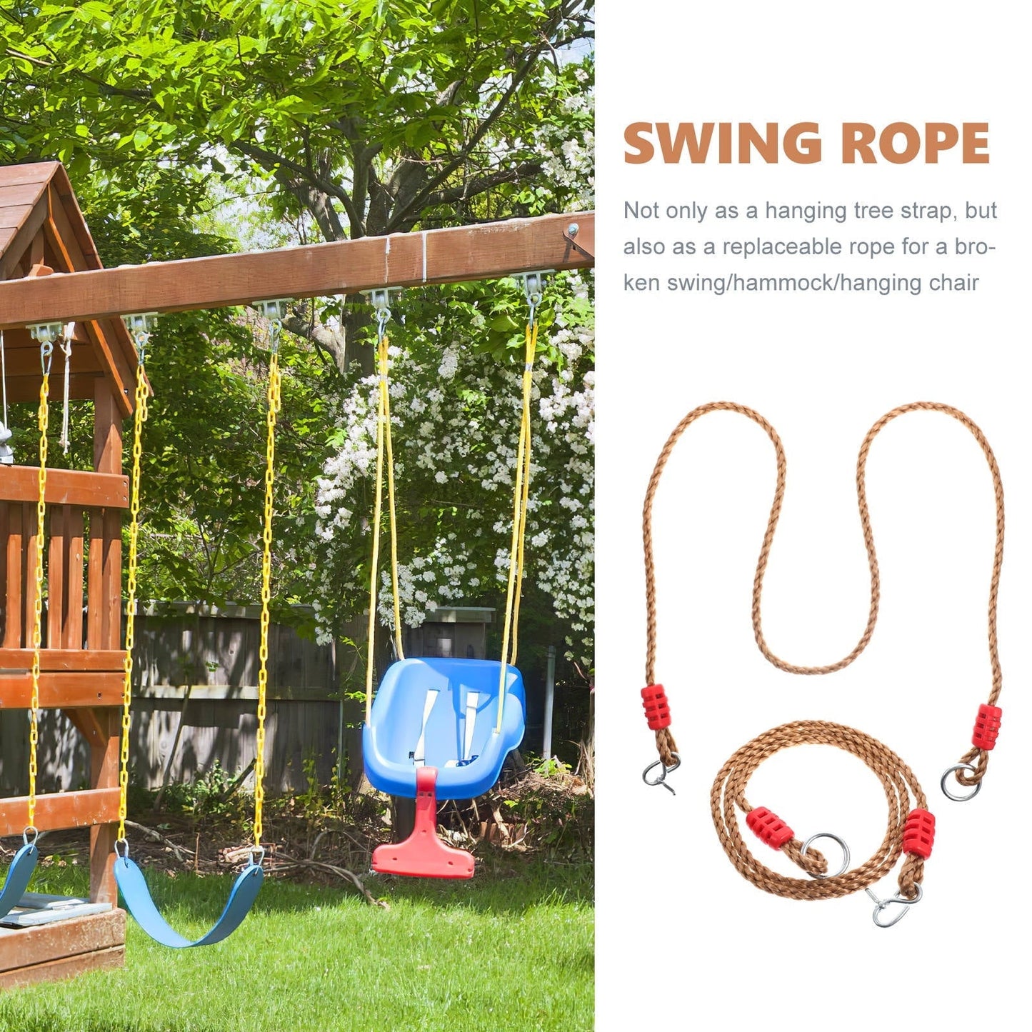 WRISTBIQUE Hammock Rope Strap Swing Rope PE 2Pcs