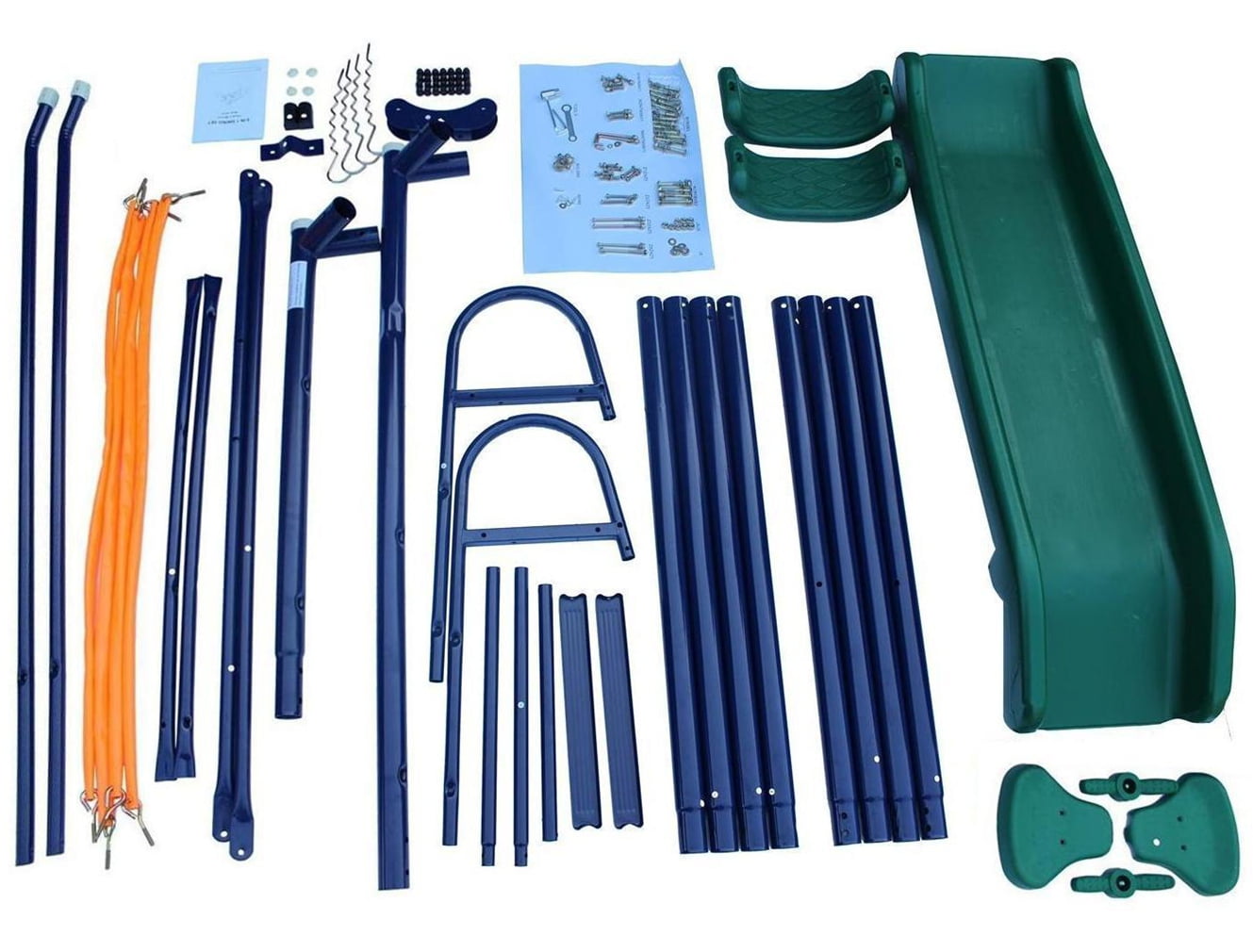 A-Frame Metal Swing Set w/ Slide outdoor playground