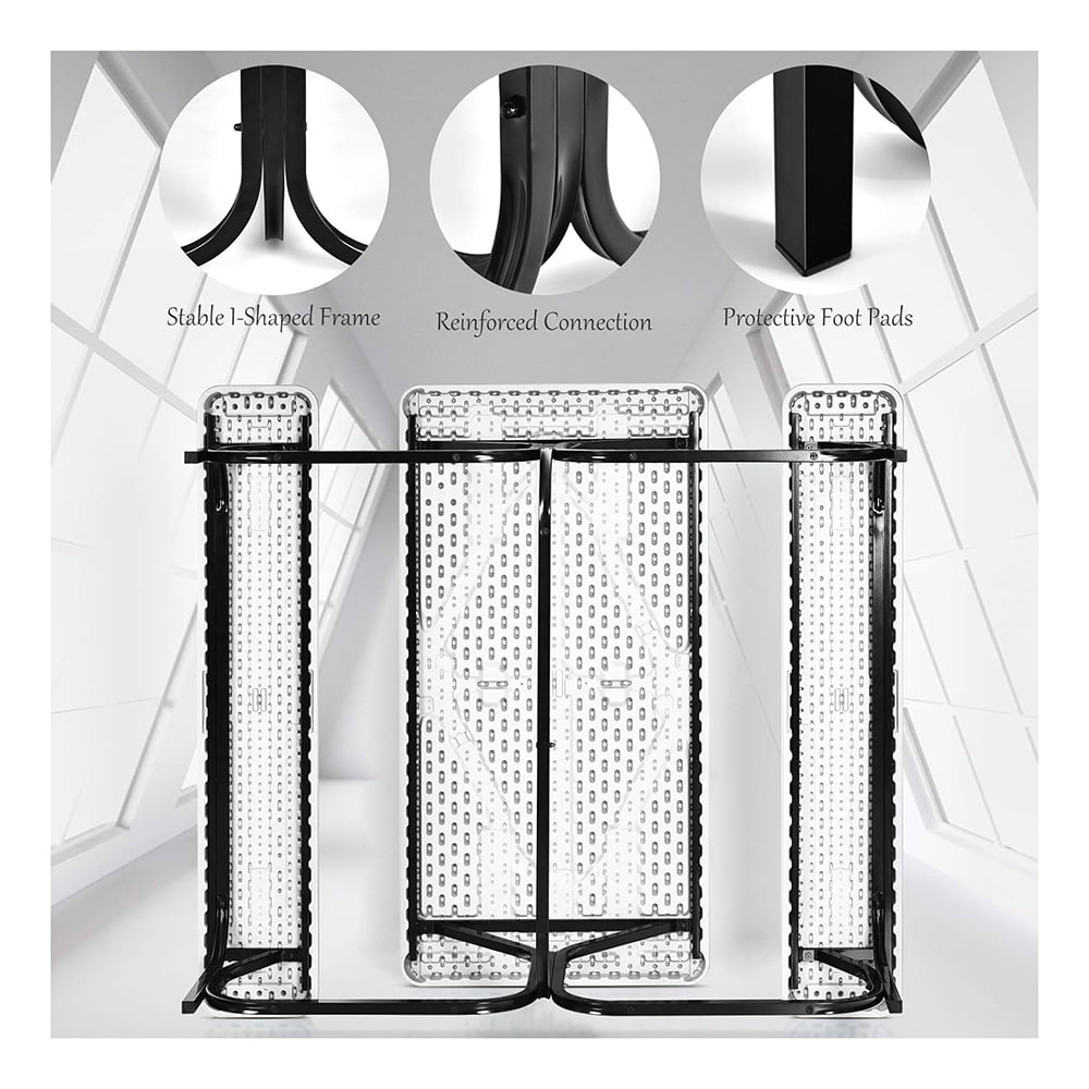 Picnic Table Bench Set, Outdoor All Weather Bench with Metal Base, Wood-Like Texture for Park, Backyard, Poolside, Camping, Garden, Lawn, White