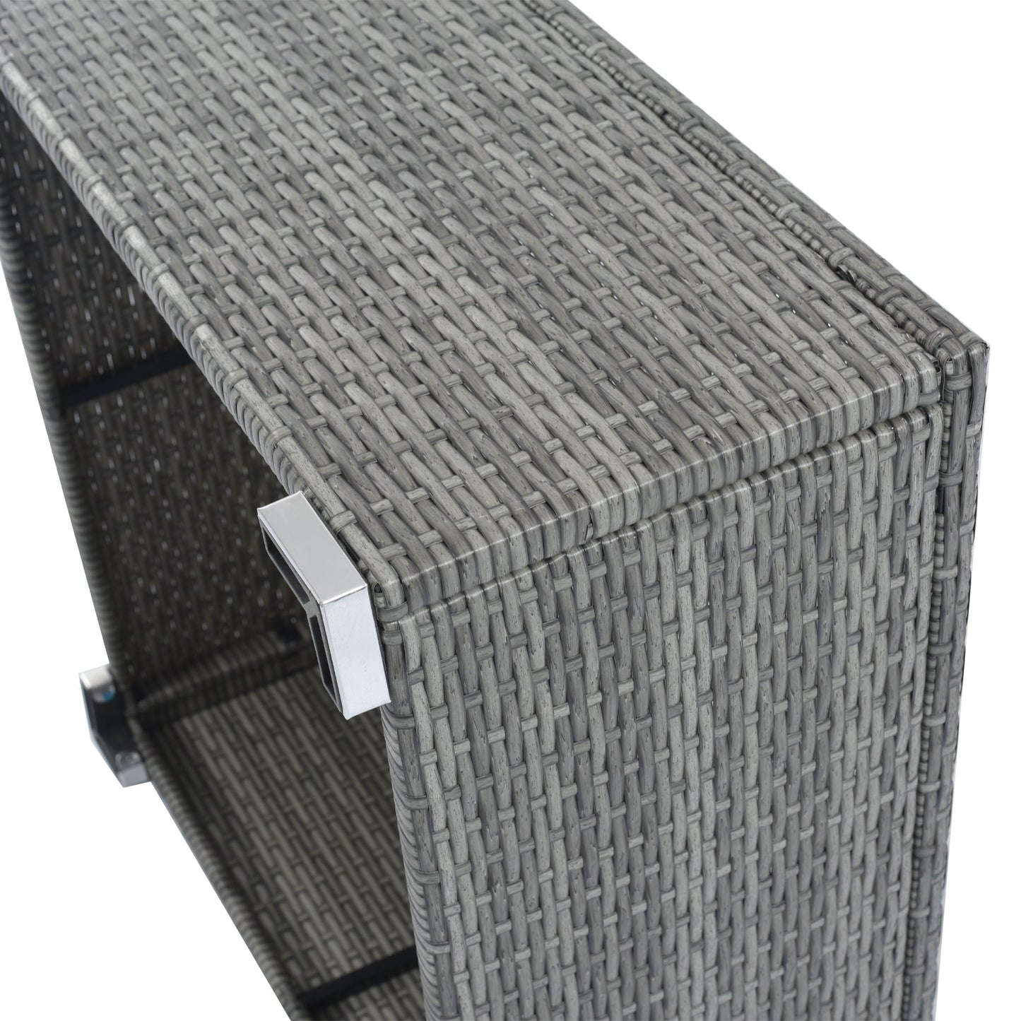 StyleSack 8-Piece Patio Sectional Furniture Set, L-Shaped Couch PE Rattan Bench Outdoor Sofa with Table, Cushion for Backyard, Porch, Pool