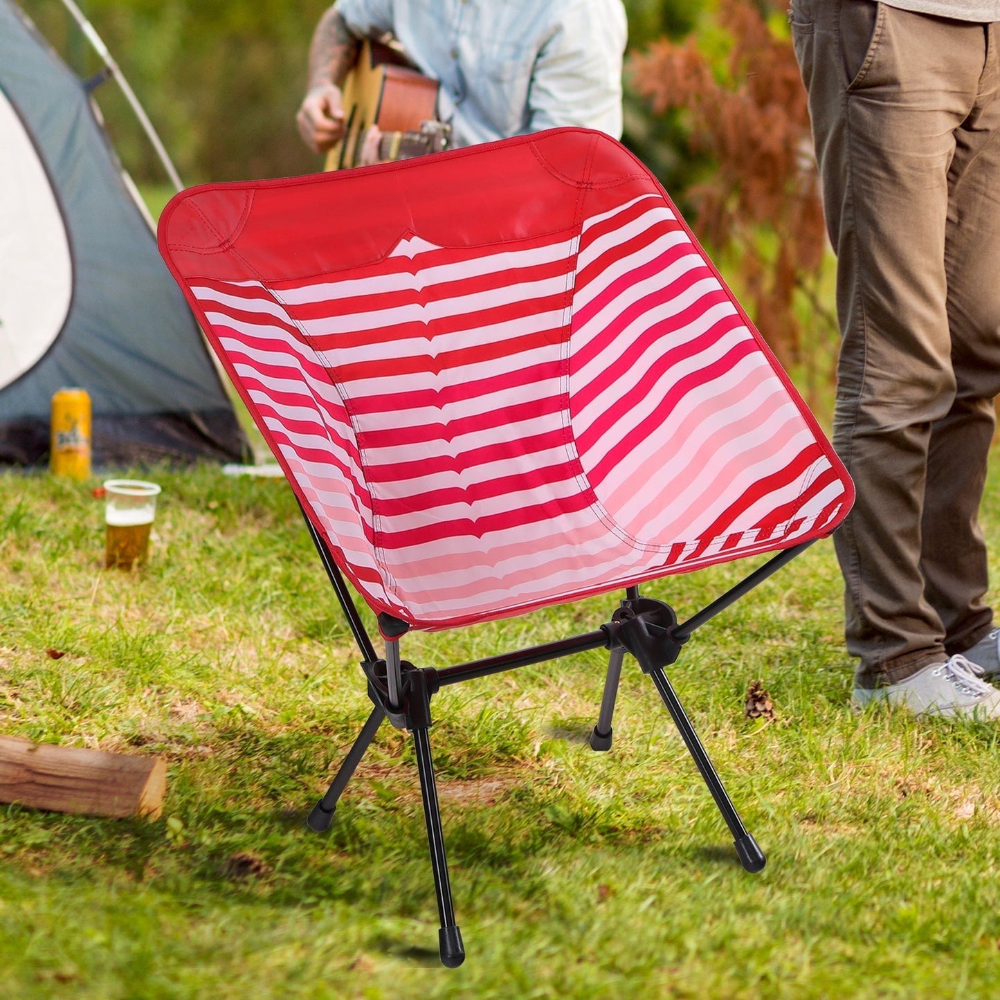 Sophia & William ultralight Compact Camping Chair Portable Folding Chair with Carry Bag, Red