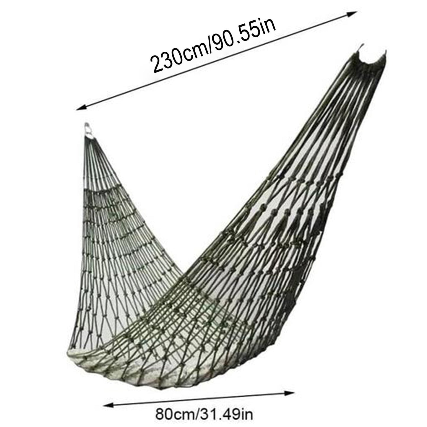 Nylon Mesh Breathable Outdoor Hammock | Portable Lightweight Camping, Hiking, Backyard Use | Strong Multi-Strand Tie Straps | 220lb Capacity | 106"x31" Large Size | Ventilated Design