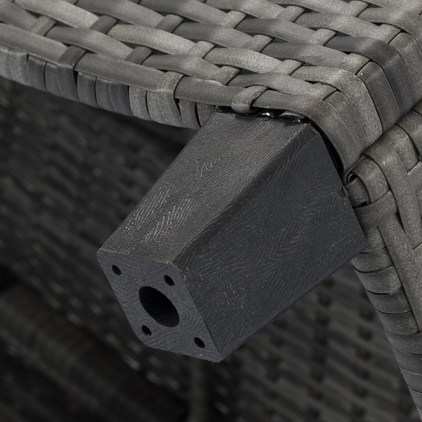 StyleSack 8-Piece Half Moon Curved Round Outdoor Sectional Sofa Patio Furniture Set with Glass Coffee Table