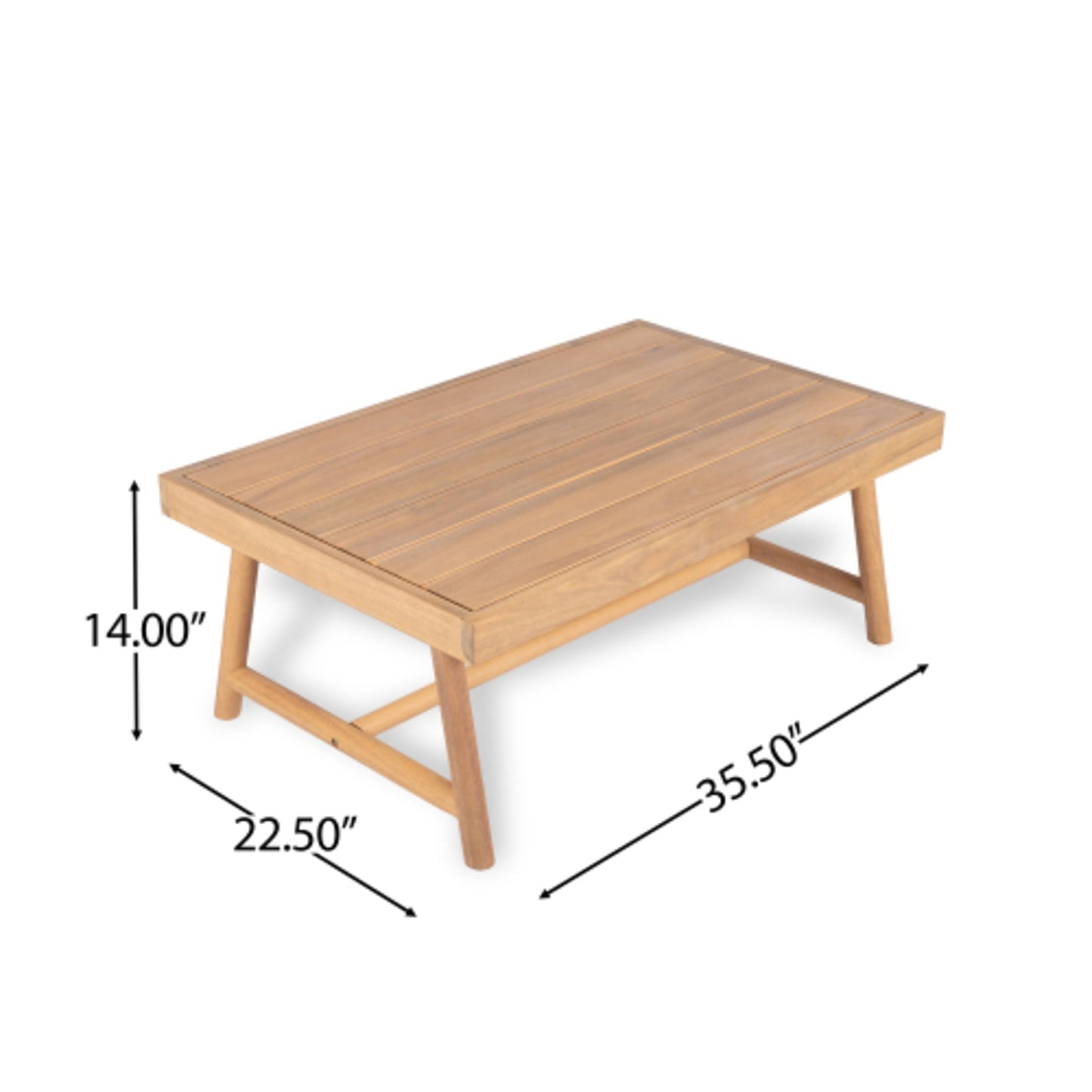 Christopher Knight Home 35.5" Outdoor Wood Rectangle Coffee Table, Patio Garden Accent Table, Teak