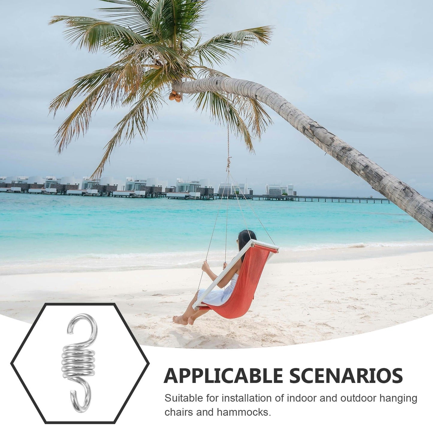 Amosfun 2Pcs Coil Spring For Swing Galvanized Iron For Patio Swing With Suspension