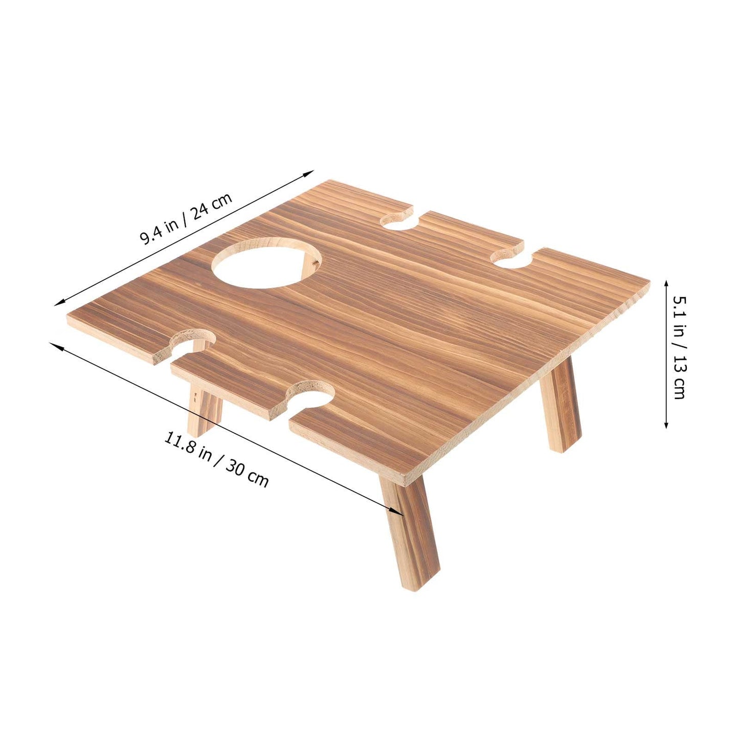 Worgeous 1Pcs Portable Picnic Table for Outdoor Use with Goblet Holder and Folding Feature 11.79X9.43X5.11in
