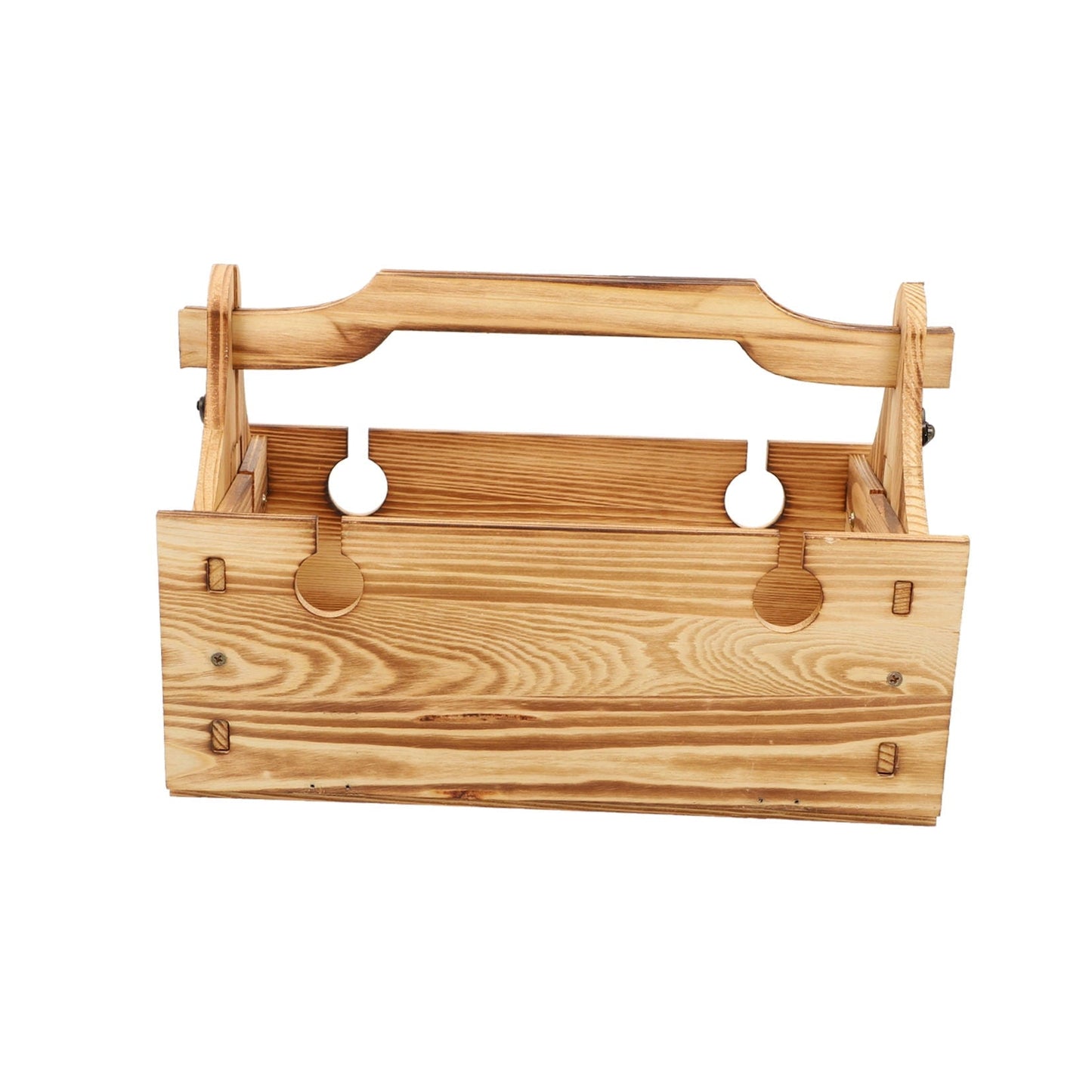 Raindrops 1Set Folding Picnic Basket Table Light Brown Rectangular for Outdoor Activities with Wood and Plastic