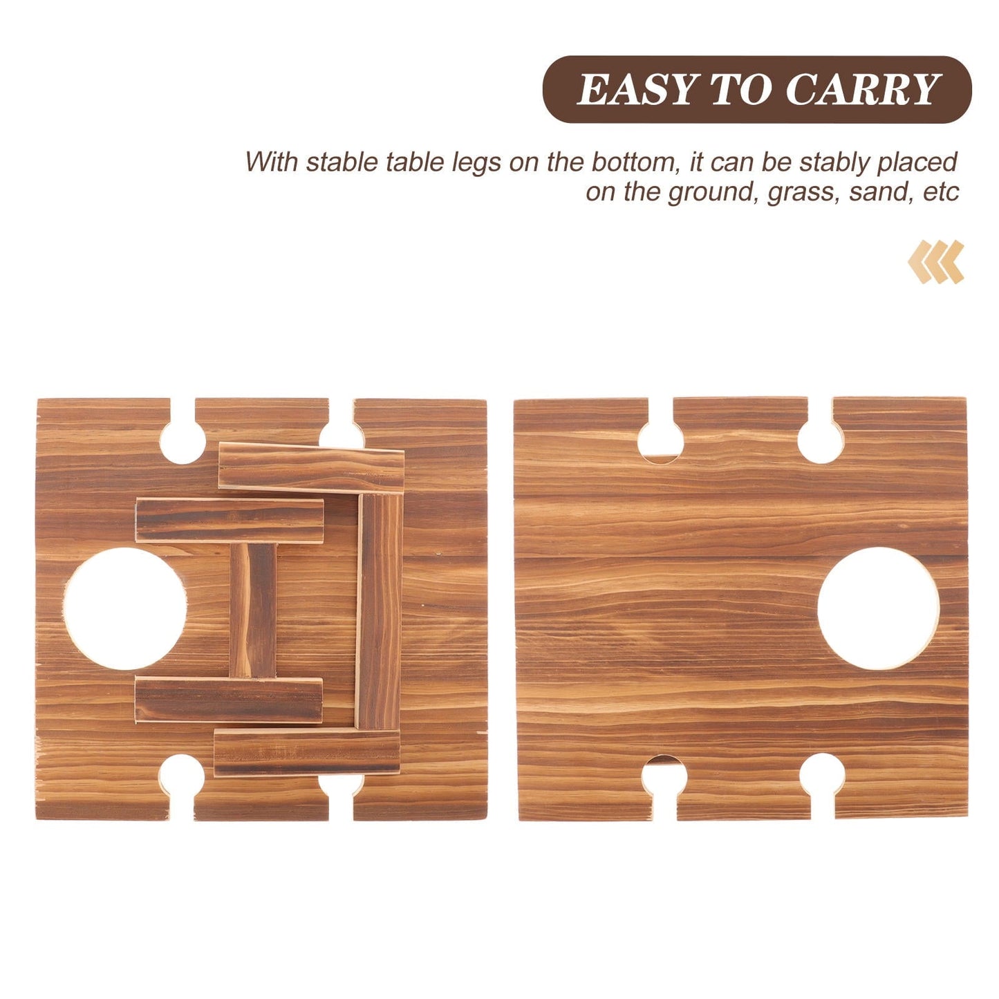 Worgeous 1Pcs Portable Picnic Table for Outdoor Use with Goblet Holder and Folding Feature 11.79X9.43X5.11in