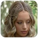 STONEFANS Rhinestone Head Chain Bride Headpiece Wedding Headbands Chain Layered Festival Prom Hair Accessories for Women