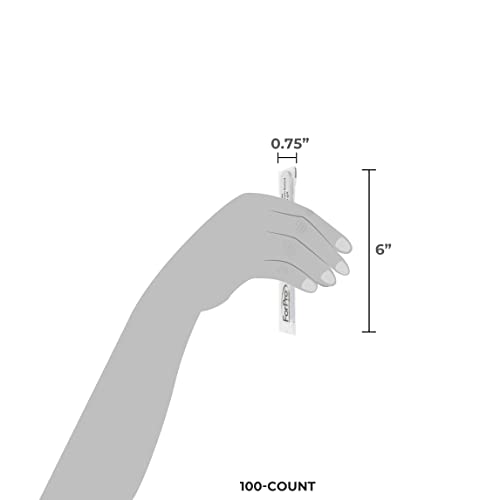 ForPro Professional Collection O-Files Foam Board, Double-Sided Manicure Nail File, 100/180 Grit, Individually-Wrapped, 6" L x .75" W, White, 100-Count