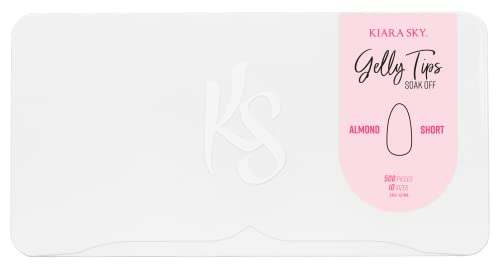 Kiara Sky Gelly Tips | Soak Off Soft Gel Nail Extensions | 500 pieces - 10 Sizes | Almond Short