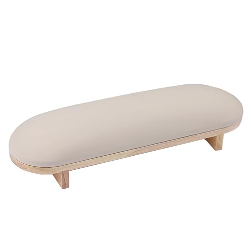 TANG SONG 1PC Sponge Manicure Hand Rest Pillow Wooden Nail Stand Hand Holder Nail Table Manicure Armrest Cushion (Cream Yellow)